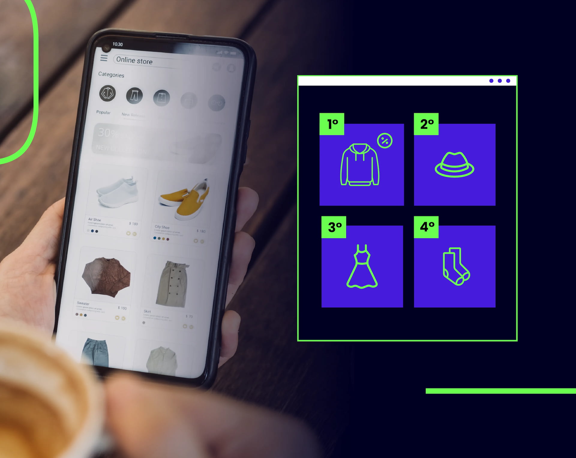 Next best offer - foto de uma pessoa fazendo compras online pelo celular